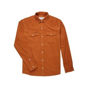 Poncho Shirt Mens Slim Orange Corduroy Western Pearl Snap Long Sleeve The 1963 L